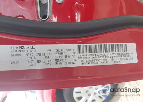 2015 Dodge Journey American Value Pkg из США, поврежденный, VIN 3C4PDCAB0FT614398